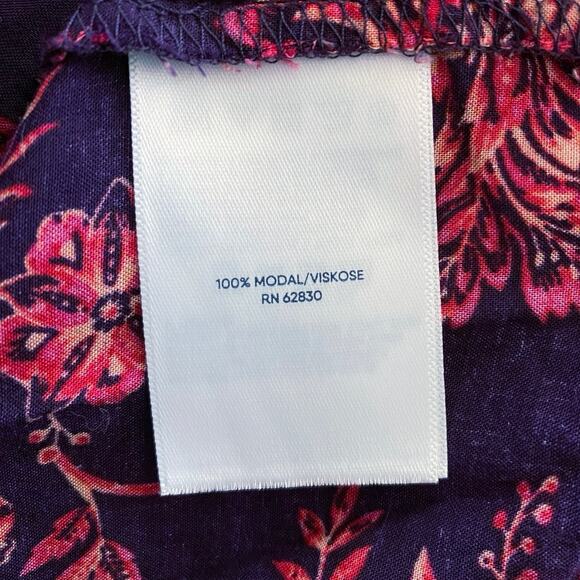 Lands End Size XL XXL Floral Print Swim Coverup Cover  Up Purple - Picture 5 of 7